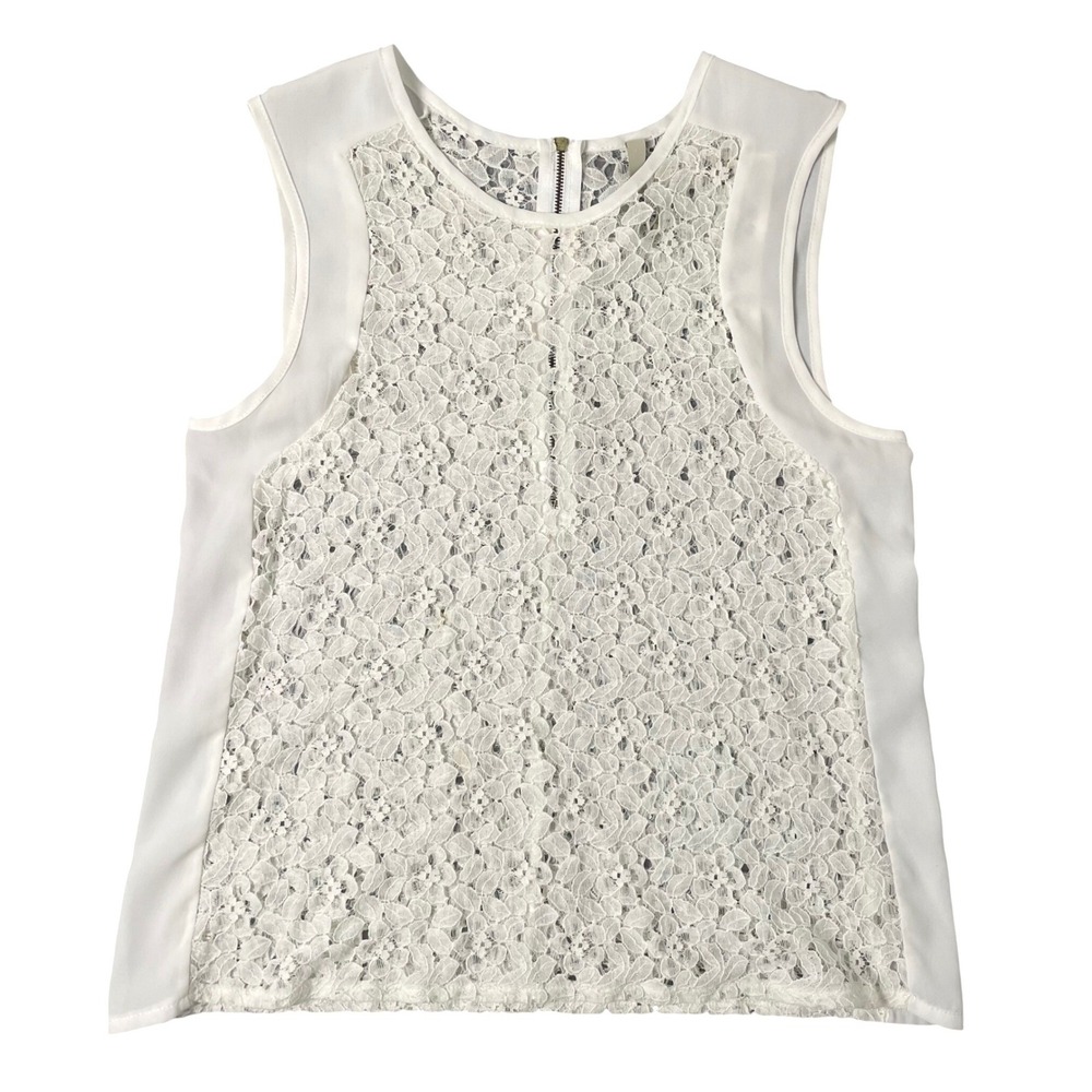 Lace‎ Blouse Women Medium Ivory Floral Fairy Boho Cottagecore Romantic Layering